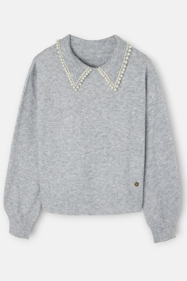 Silbon Camisola de gola polo Cinzento