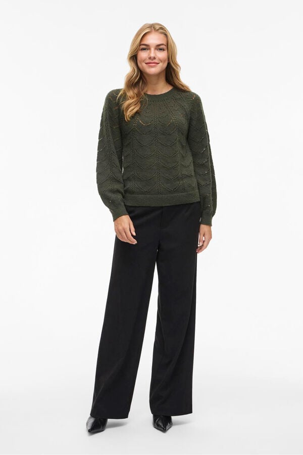 Vila Camisola de malha vazada Verde