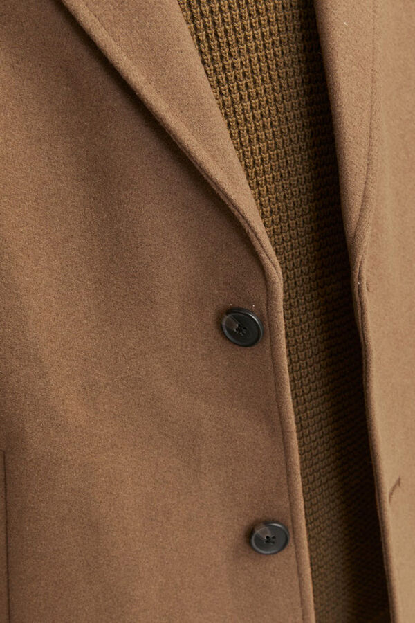 Cortefiel Lapel collar coat Brown