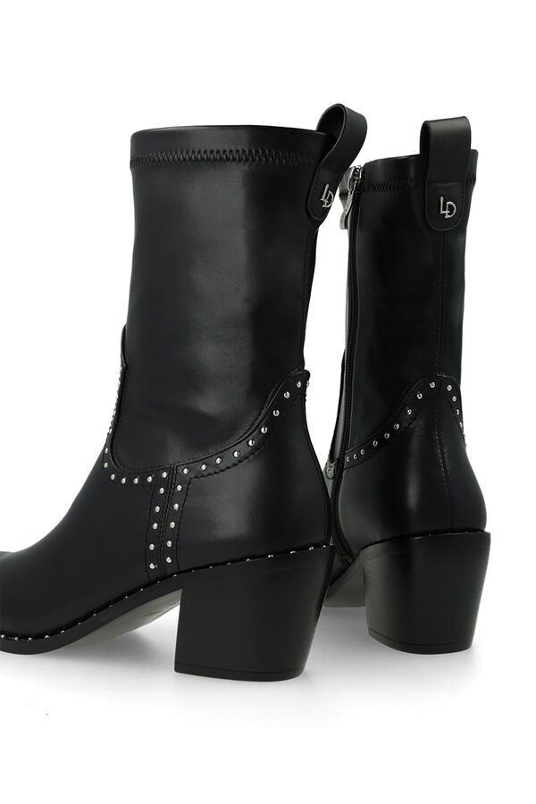 Lodi Studded cowboy ankle boots Black
