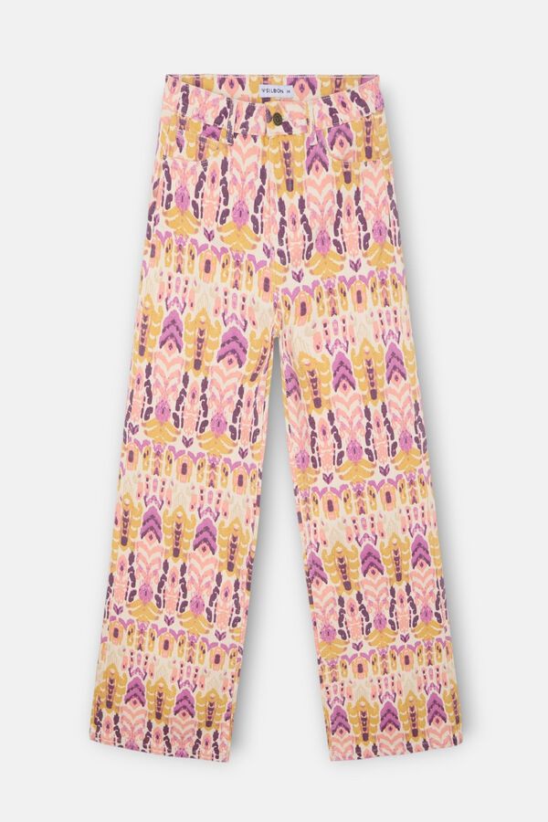 Silbon Cal&ccedil;as denim estampado ikat Subiu