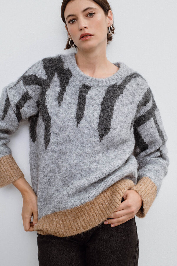 Object Multicoloured animal print sweater Grey