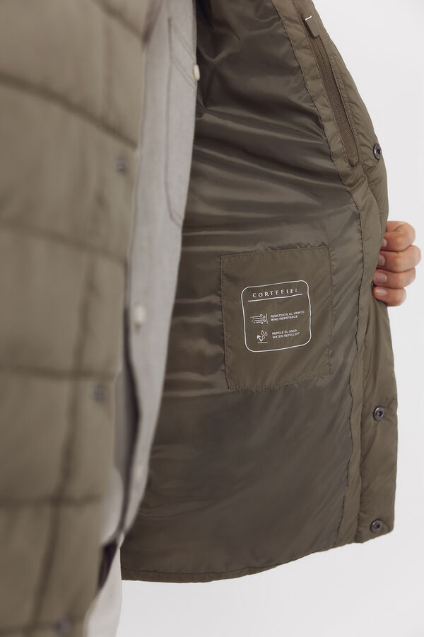 Cortefiel Ultralight quilted overshirt Kaki