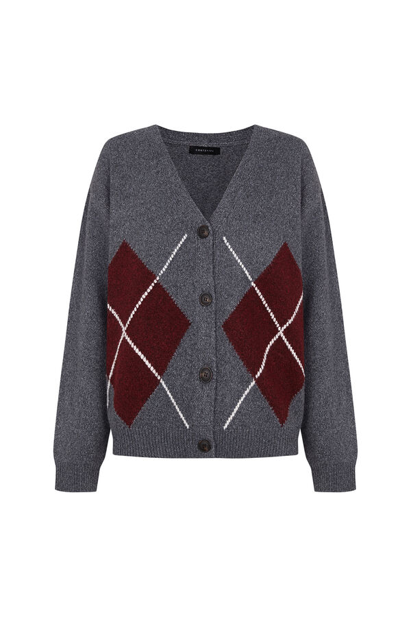 Cortefiel Positional argyle cardigan Brown