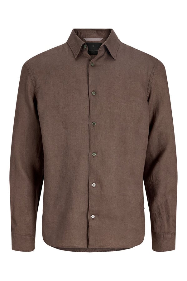Jack & Jones Camisa de linho relaxed Castanho