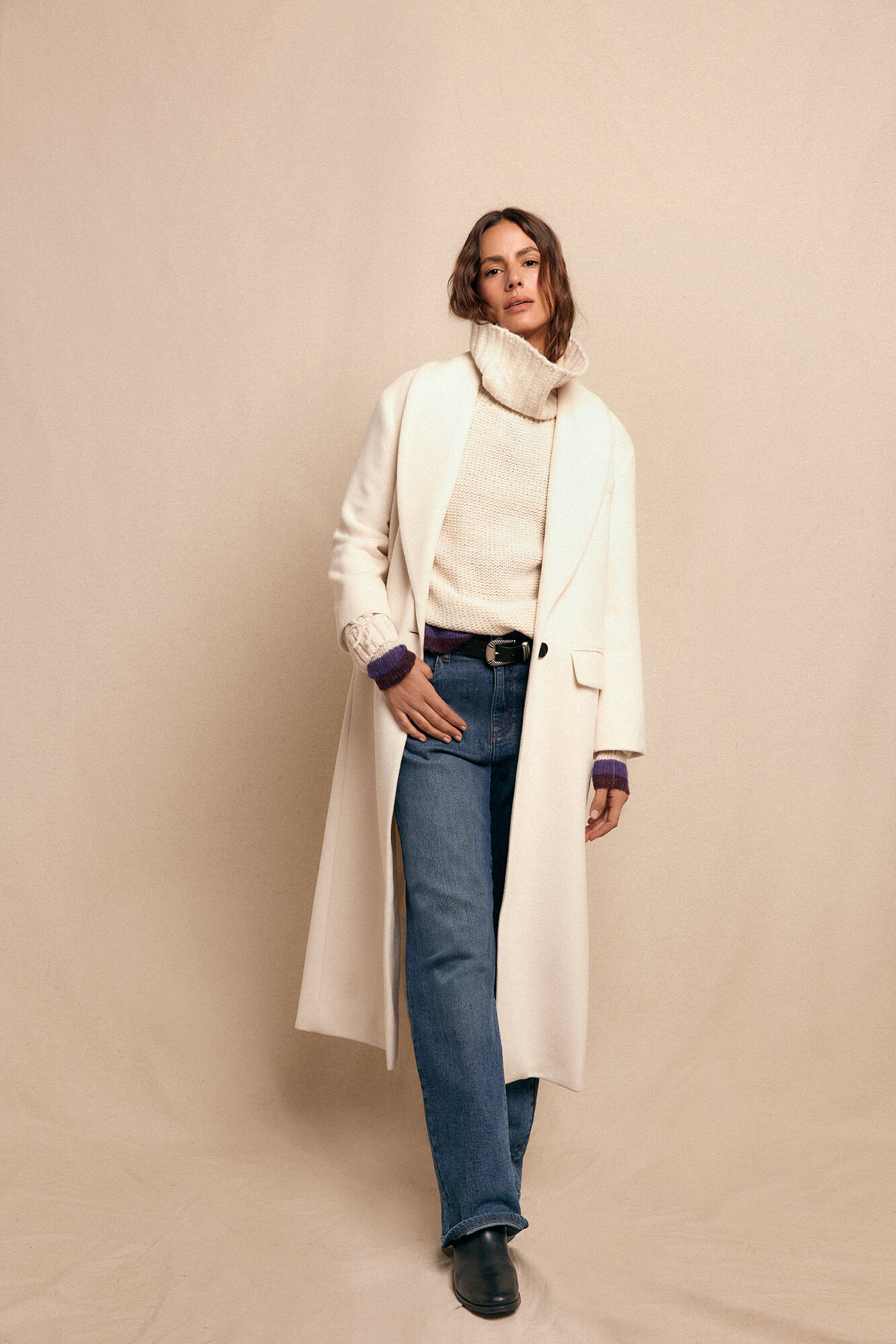 Slowlove Abrigo largo con cuello esmoqu&iacute;n