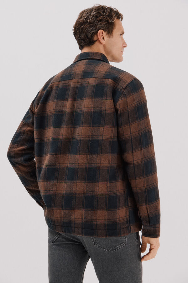 Cortefiel Quilted overshirt Brown