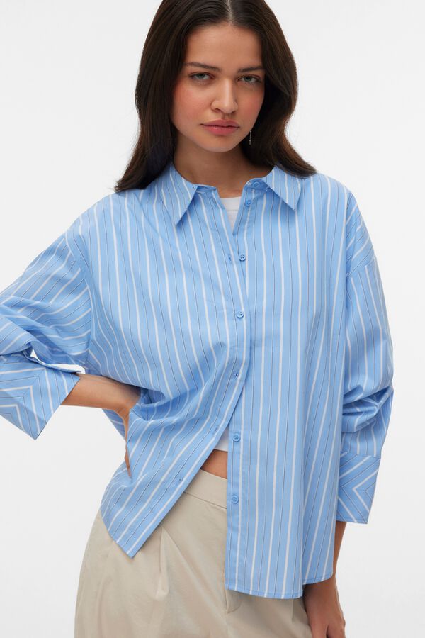Vero Moda Camisa de riscas corte folgado Azul