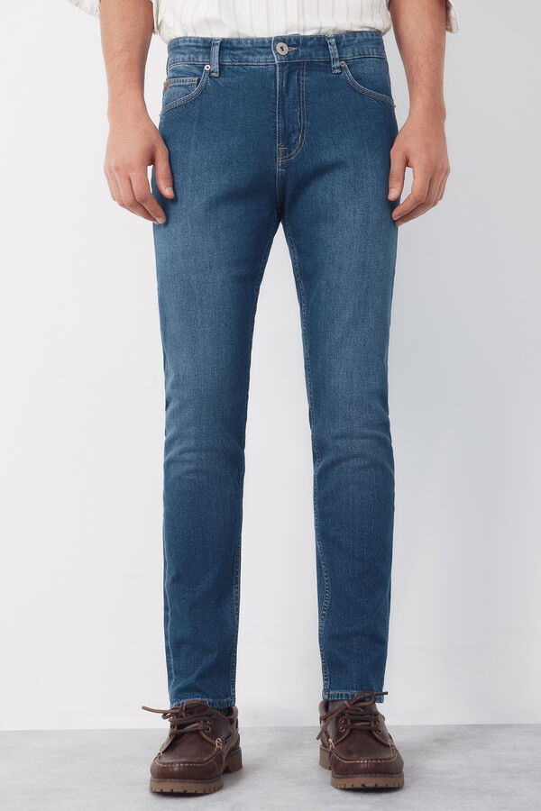 Cortefiel Lightweight slim fit jeans Blue