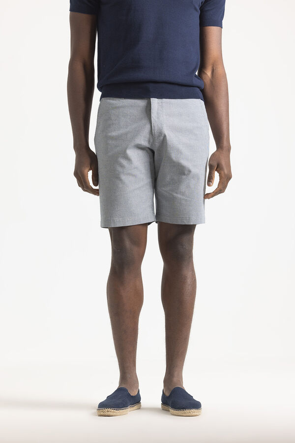 Cortefiel Micro-checked Bermuda shorts Navy