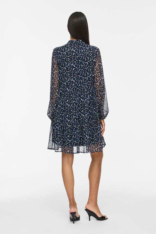 Vila Vestido curto de gaze Azul