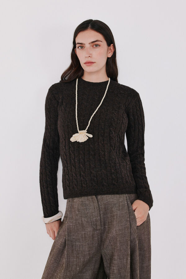 Cortefiel Camisola soft touch oitos Castanho