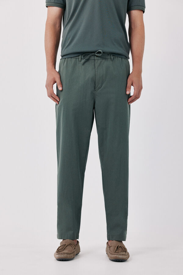 Cortefiel Lightweight regular jogger Kaki