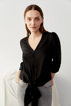 Cortefiel Shiny blouse Black