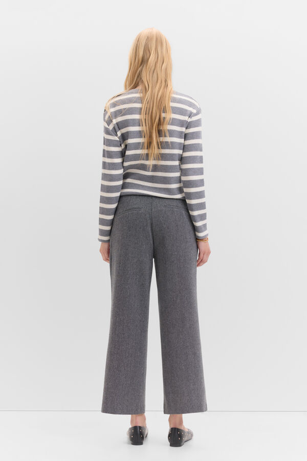 Cortefiel Cropped trousers with buttons Multicolour