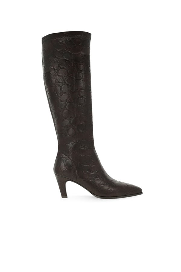 Lodi Botas de cano alto com efeito de pele gravada Castanho