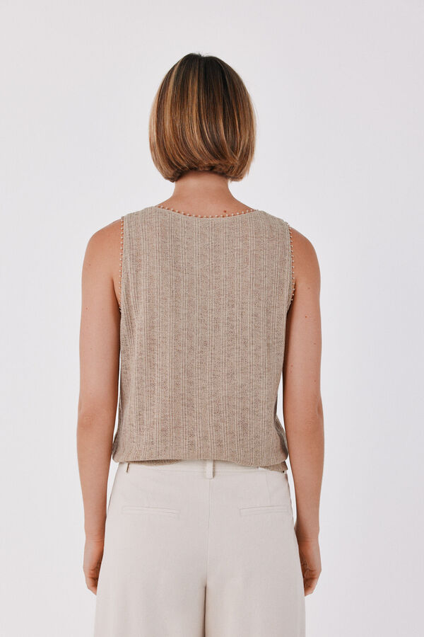 Cortefiel Lace trim vest top Yellow