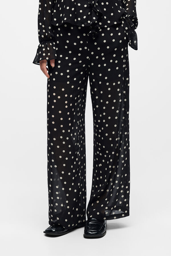 Object Calça de gaze estampada Preto