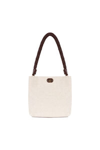 Cortefiel Raffia bag with braided strap