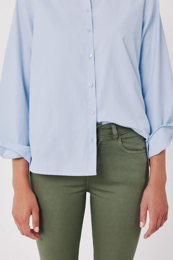 Cortefiel Coloured cropped skinny jeans Kaki
