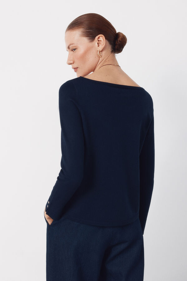 Cortefiel Boat neck jumper Navy