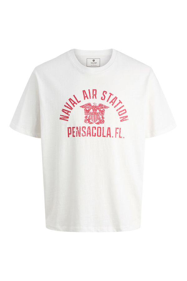 Jack & Jones T-shirt básica com estampado frontal Branco