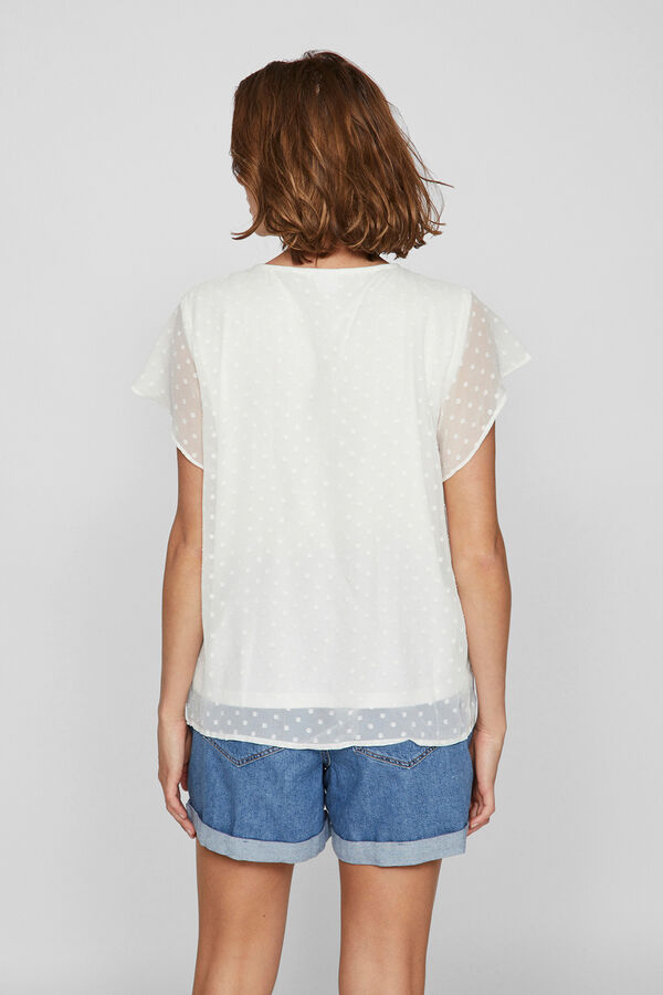 Vila Blusa manga curta plumetti Branco