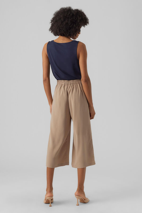 Cortefiel Culottes with elasticated waist Green