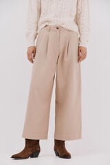 Cortefiel Washed serge pants Beige