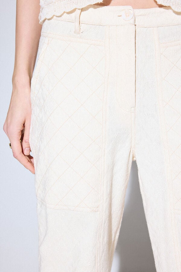 Slowlove Pantalón de jaquard Blanco