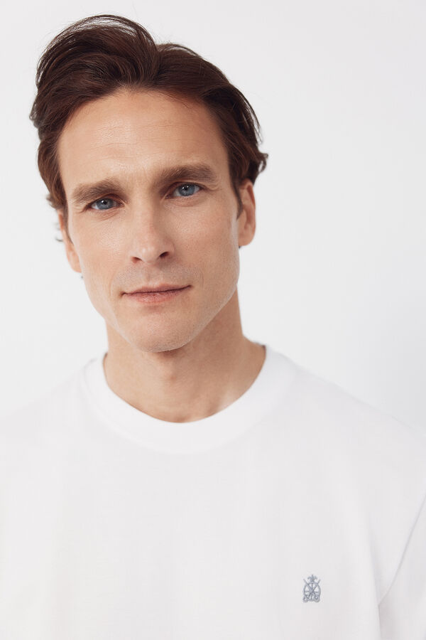 Cortefiel Piqu&eacute; basic T-shirt White