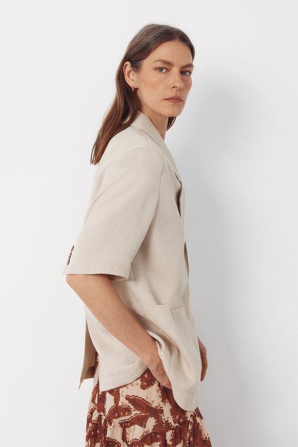 Cortefiel Americana manga corta Beige