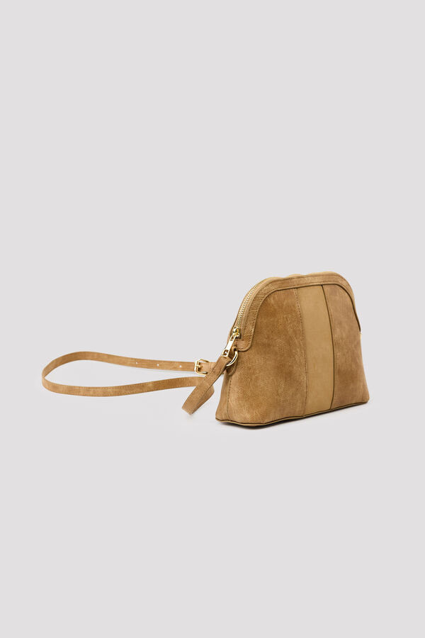 Cortefiel Bimaterial crossbody bag Beige