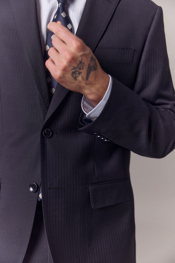 OOTO Blazer de fato espiga Azul