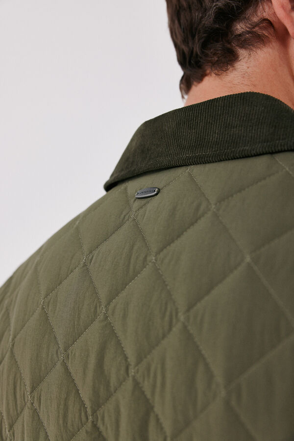 Cortefiel Diamond quilted jacket Kaki