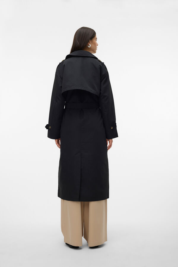 Vero Moda Gabardina larga básica Negro