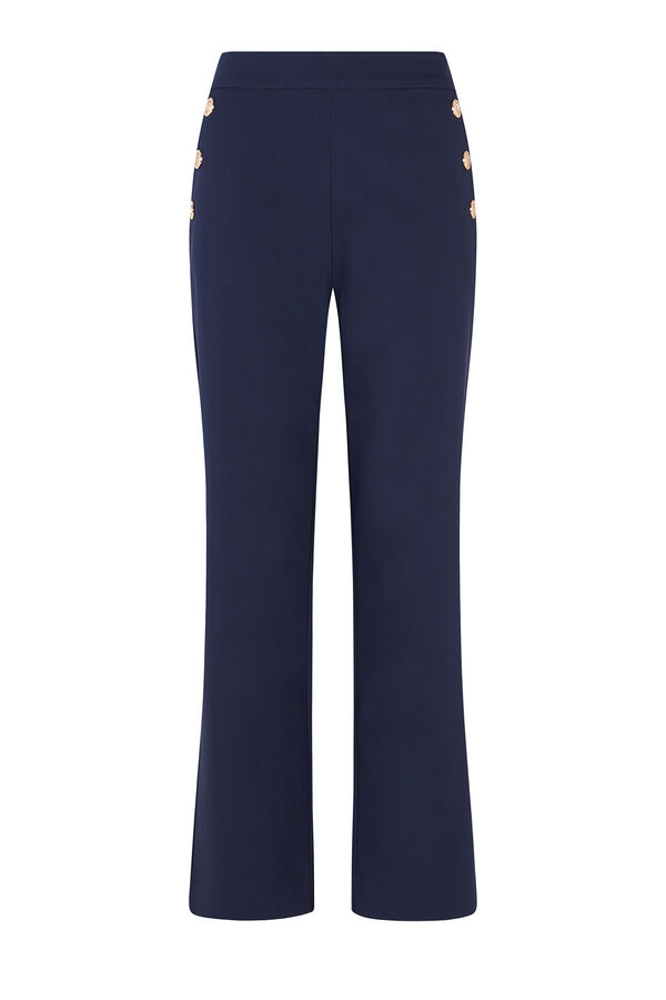 Cortefiel Gold-button trousers Navy