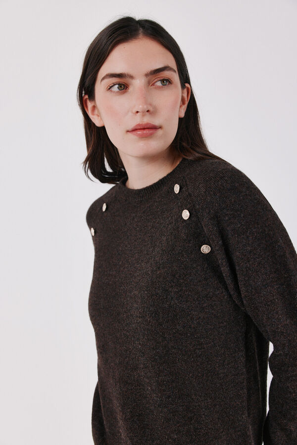 Cortefiel Soft touch jumper Dark brown
