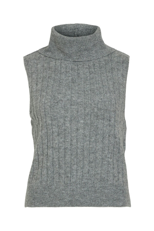 Vila Jersey-Knit neck gilet Grey
