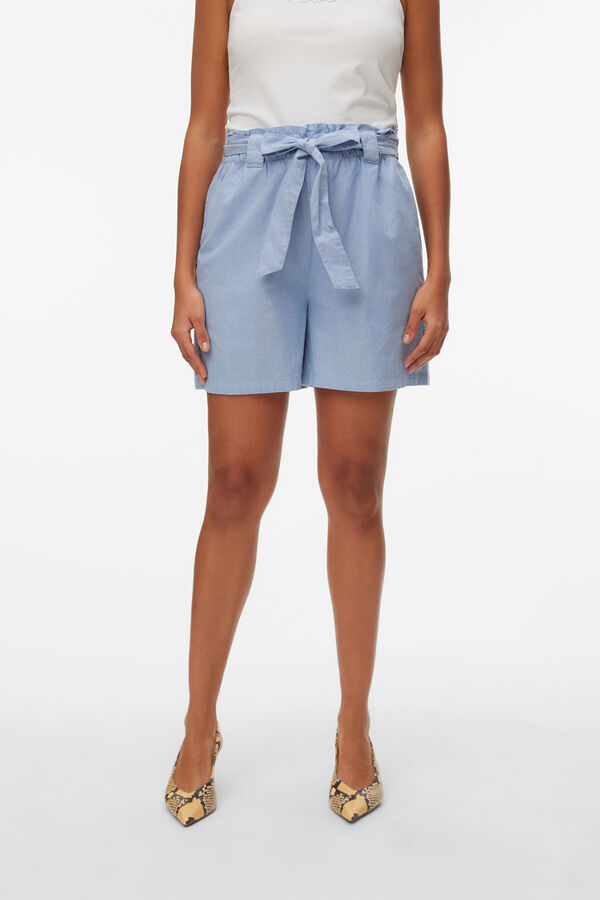 Vero Moda Cal&ccedil;&otilde;es de algod&atilde;o com la&ccedil;ada Azul