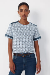 Cortefiel Camiseta com detalhe de bainha Azul