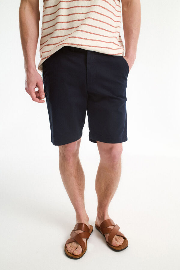 Selected Shorts calças chino de linho Preto