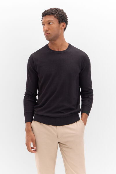 Cortefiel Jersey algodón cashmere cuello caja Negro