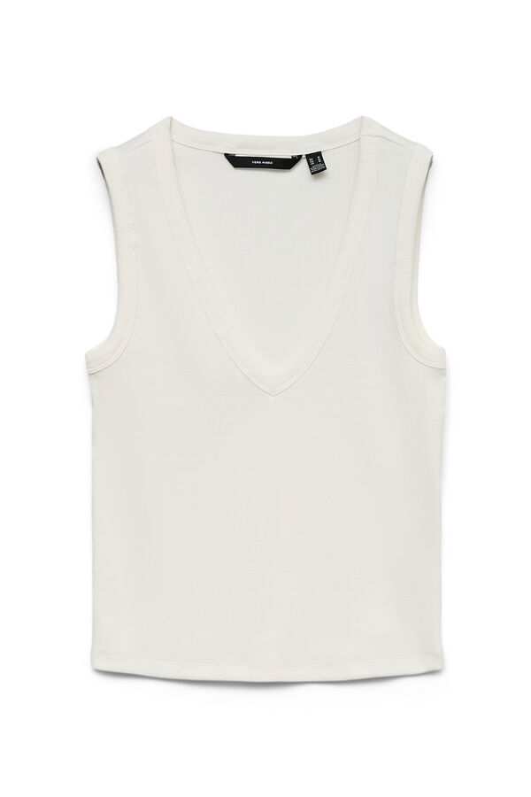 Vero Moda T-shirt sem mangas gola em bico Branco