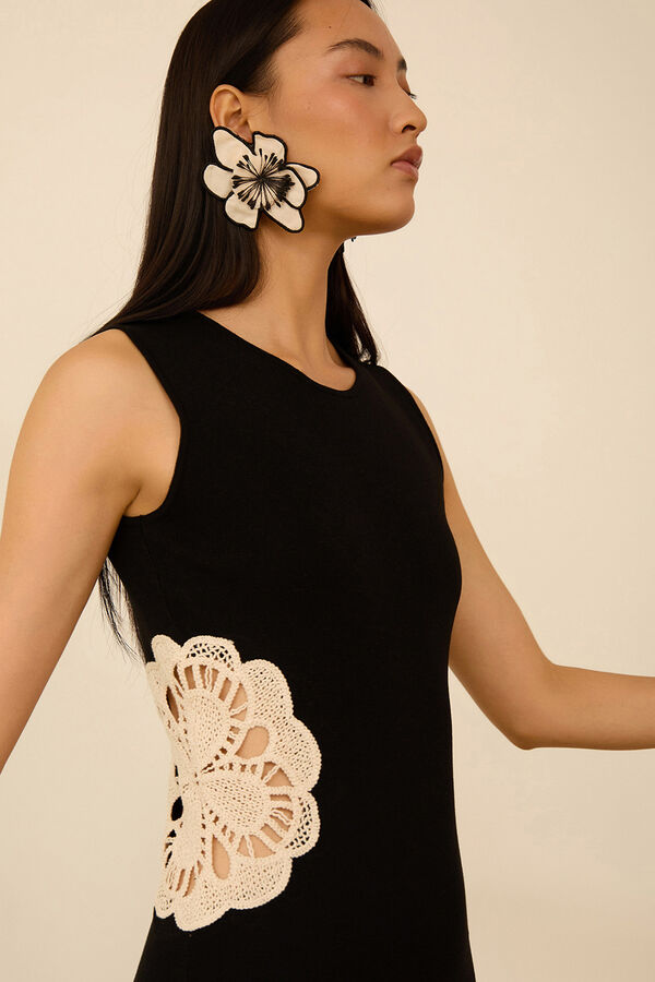 Meisie Vestido midi de malha Preto