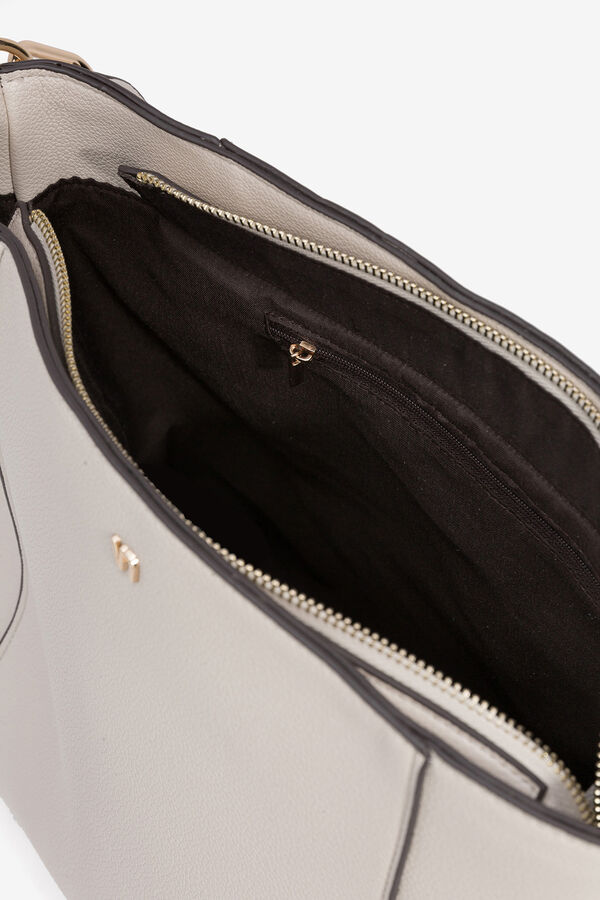 Vilanova Mala de ombro efeito pele Ecru