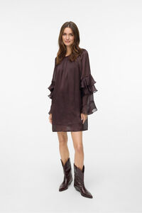 Vero Moda Vestido curto de chiffon com manga franzidas