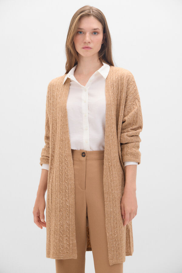 Cortefiel Cardigan ochos suave Camel