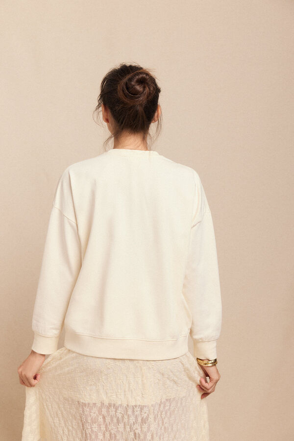 Slowlove Sweatshirt estampada Ecru