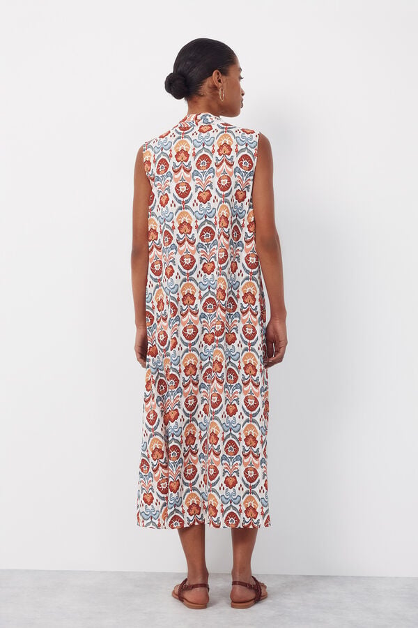 Cortefiel Fluid sleeveless dress Multicolour